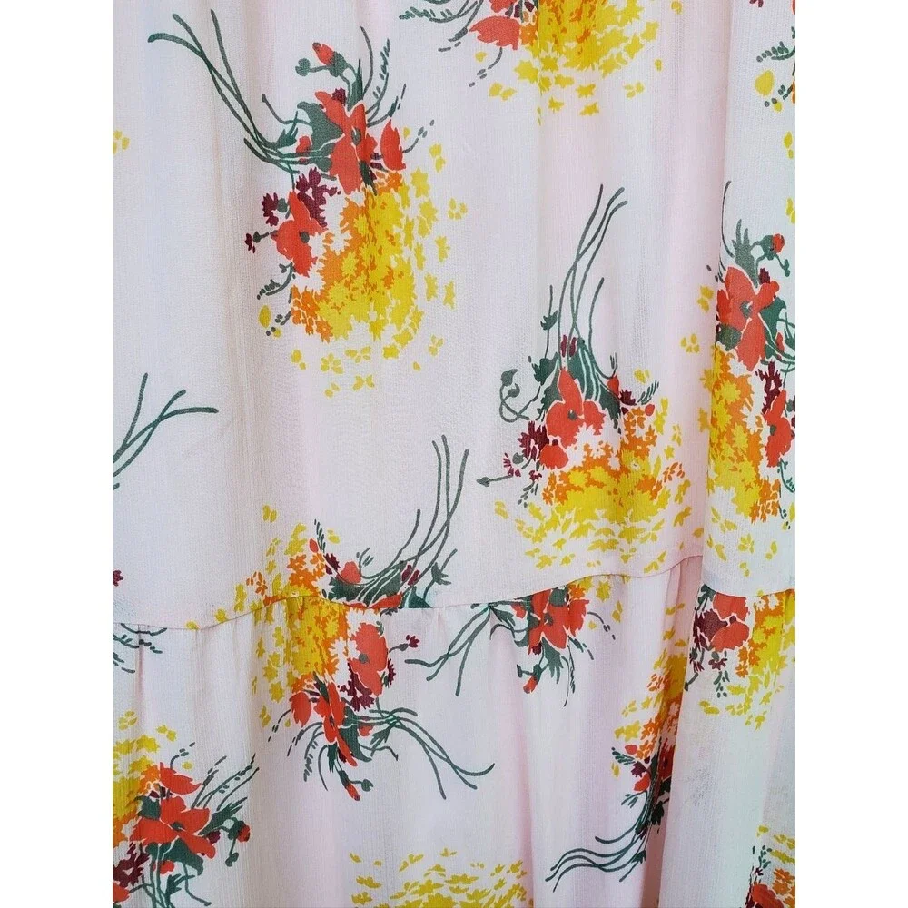 J. Crew Mercantile Tiered Sunburst Floral Boho Maxi Dress
